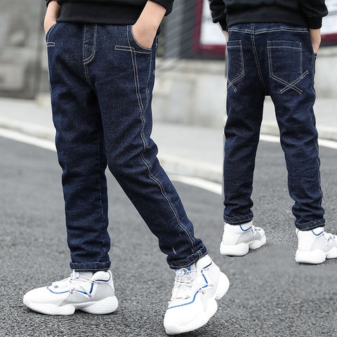 IENENS Kids Boys Jeans  Fashion Clothes  Classic Pants Denim Clothing Children Baby Boy Casual Bowboy Long Trousers  5-13Y - Too3Xclussiv3