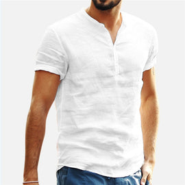 Shirt Men Casual Short Sleeved Buttons Up Breathes Cool Shirt Loose Streetwear Male Shirts For Men - Too3Xclussiv3