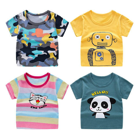 Children's short sleeve t-shirt cotton t-shirts boy kid boys and girls tops shirts children's T-shirt summer - Too3Xclussiv3