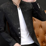 HO 2020 Men 's casual collar collar blazers youth handsome trend Slim print blazers   5XL   6XL - Too3Xclussiv3