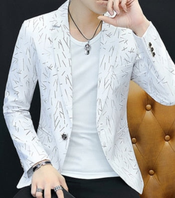 HO 2020 Men 's casual collar collar blazers youth handsome trend Slim print blazers   5XL   6XL - Too3Xclussiv3