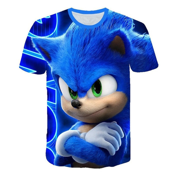 2020 cute 3D Cartoon T Shirt kids clothes Summer Short Printed sonic the hedgehog t-shirt Boys Streetwear Teenager Children Tops - Too3Xclussiv3