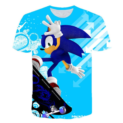 2020 cute 3D Cartoon T Shirt kids clothes Summer Short Printed sonic the hedgehog t-shirt Boys Streetwear Teenager Children Tops - Too3Xclussiv3