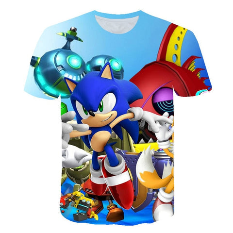 2020 cute 3D Cartoon T Shirt kids clothes Summer Short Printed sonic the hedgehog t-shirt Boys Streetwear Teenager Children Tops - Too3Xclussiv3