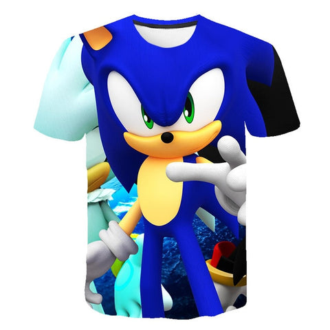 2020 cute 3D Cartoon T Shirt kids clothes Summer Short Printed sonic the hedgehog t-shirt Boys Streetwear Teenager Children Tops - Too3Xclussiv3