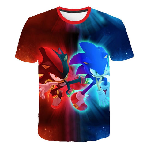 2020 cute 3D Cartoon T Shirt kids clothes Summer Short Printed sonic the hedgehog t-shirt Boys Streetwear Teenager Children Tops - Too3Xclussiv3