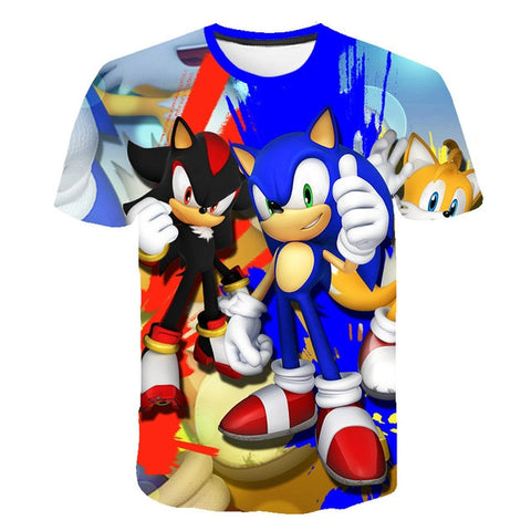 2020 cute 3D Cartoon T Shirt kids clothes Summer Short Printed sonic the hedgehog t-shirt Boys Streetwear Teenager Children Tops - Too3Xclussiv3