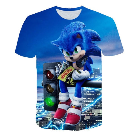 2020 cute 3D Cartoon T Shirt kids clothes Summer Short Printed sonic the hedgehog t-shirt Boys Streetwear Teenager Children Tops - Too3Xclussiv3