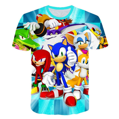 2020 cute 3D Cartoon T Shirt kids clothes Summer Short Printed sonic the hedgehog t-shirt Boys Streetwear Teenager Children Tops - Too3Xclussiv3