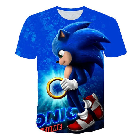 2020 cute 3D Cartoon T Shirt kids clothes Summer Short Printed sonic the hedgehog t-shirt Boys Streetwear Teenager Children Tops - Too3Xclussiv3