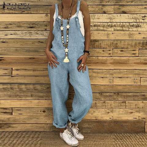 New Female Sleeveless Cotton Linen Overalls Summer Elegant Jumpsuits Romper Casual Vintage Ladies balck Pants Wide Leg Pants 5XL - Too3Xclussiv3