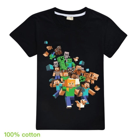 Kids Boys Girls Summer Short Sleeve Minecraftingly Cartoon Clothes Sweatshirts T Shirt Christmas  Creeper Tops 2020 UNSPEAKABLE - Too3Xclussiv3