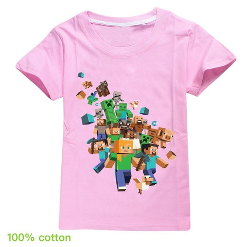 Kids Boys Girls Summer Short Sleeve Minecraftingly Cartoon Clothes Sweatshirts T Shirt Christmas  Creeper Tops 2020 UNSPEAKABLE - Too3Xclussiv3