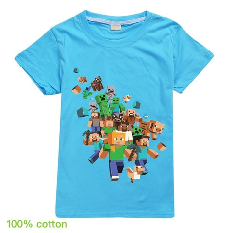 Kids Boys Girls Summer Short Sleeve Minecraftingly Cartoon Clothes Sweatshirts T Shirt Christmas  Creeper Tops 2020 UNSPEAKABLE - Too3Xclussiv3