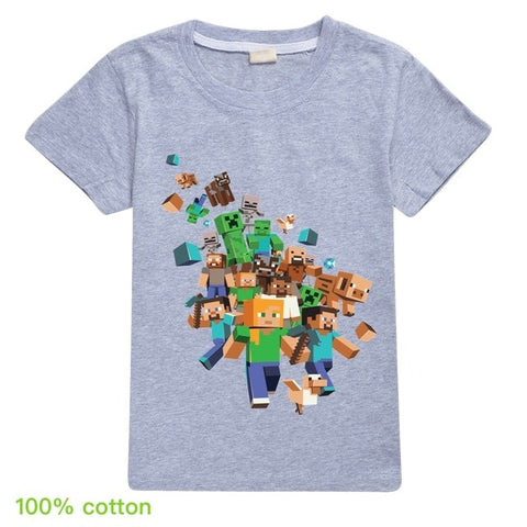 Kids Boys Girls Summer Short Sleeve Minecraftingly Cartoon Clothes Sweatshirts T Shirt Christmas  Creeper Tops 2020 UNSPEAKABLE - Too3Xclussiv3