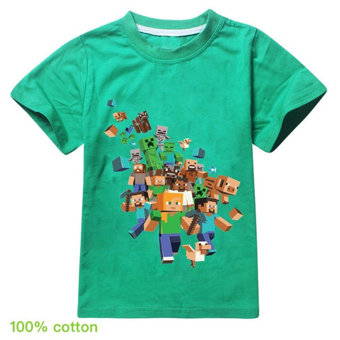 Kids Boys Girls Summer Short Sleeve Minecraftingly Cartoon Clothes Sweatshirts T Shirt Christmas  Creeper Tops 2020 UNSPEAKABLE - Too3Xclussiv3