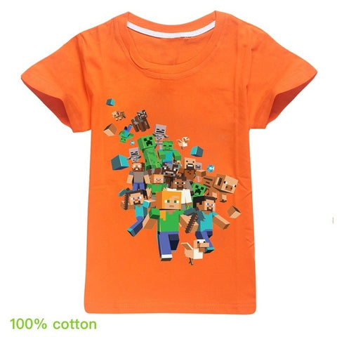 Kids Boys Girls Summer Short Sleeve Minecraftingly Cartoon Clothes Sweatshirts T Shirt Christmas  Creeper Tops 2020 UNSPEAKABLE - Too3Xclussiv3