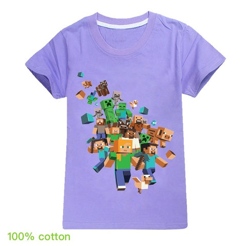 Kids Boys Girls Summer Short Sleeve Minecraftingly Cartoon Clothes Sweatshirts T Shirt Christmas  Creeper Tops 2020 UNSPEAKABLE - Too3Xclussiv3