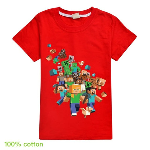 Kids Boys Girls Summer Short Sleeve Minecraftingly Cartoon Clothes Sweatshirts T Shirt Christmas  Creeper Tops 2020 UNSPEAKABLE - Too3Xclussiv3