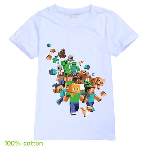 Kids Boys Girls Summer Short Sleeve Minecraftingly Cartoon Clothes Sweatshirts T Shirt Christmas  Creeper Tops 2020 UNSPEAKABLE - Too3Xclussiv3