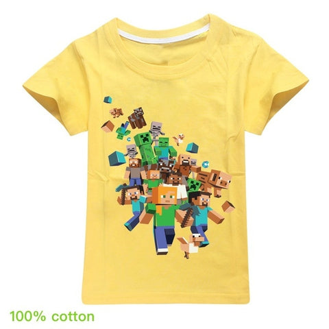 Kids Boys Girls Summer Short Sleeve Minecraftingly Cartoon Clothes Sweatshirts T Shirt Christmas  Creeper Tops 2020 UNSPEAKABLE - Too3Xclussiv3