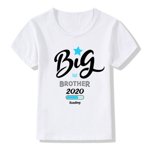 Big Sister/Brother Loading Print Funny Kids Girls Boys T Shirt Children Summer T-shirt Toddler Baby Casual Short Sleeve Tees - Too3Xclussiv3