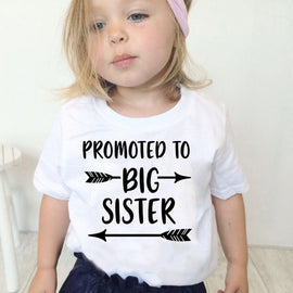 Promoted To Big Sister Kid's T Shirt Boys Girls Summer Short Sleeve Funny Graphic Printed Kawaii Top Tee Shirt Children Tshirt - Too3Xclussiv3