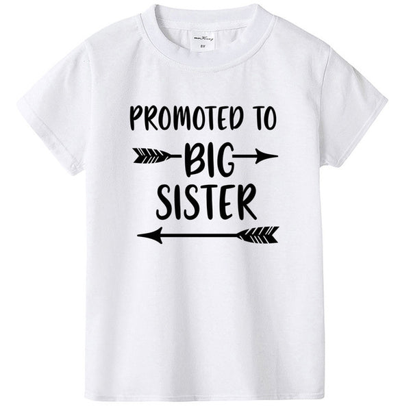 Promoted To Big Sister Kid's T Shirt Boys Girls Summer Short Sleeve Funny Graphic Printed Kawaii Top Tee Shirt Children Tshirt - Too3Xclussiv3